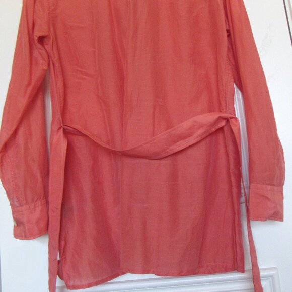 Lauren Ralph Lauren Women's Orange(Carrot) Long Sleeve Blouse Size S Silk Blend - Picture 8 of 8